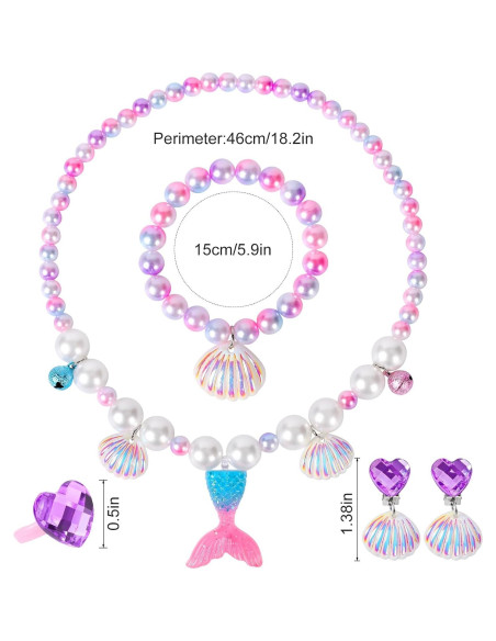 Conjunto de Joyería de Sirena BAOBAOJOY para Niñas 3-8 Años Conjunto de Joyería de Sirena BAOBAOJOY para Niñas 3-8 Años