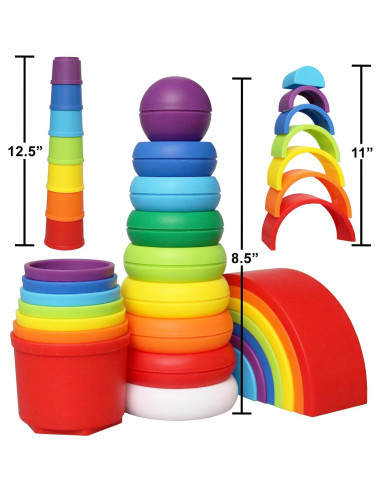 Set de Juguetes Apilables Kiddie Play para Bebés - 3 Piezas