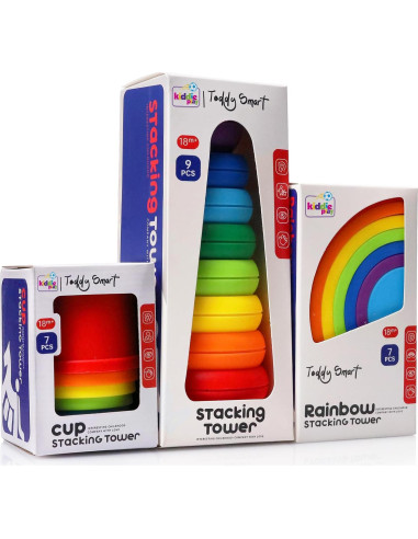 Set de Juguetes Apilables Kiddie Play para Bebés - 3 Piezas