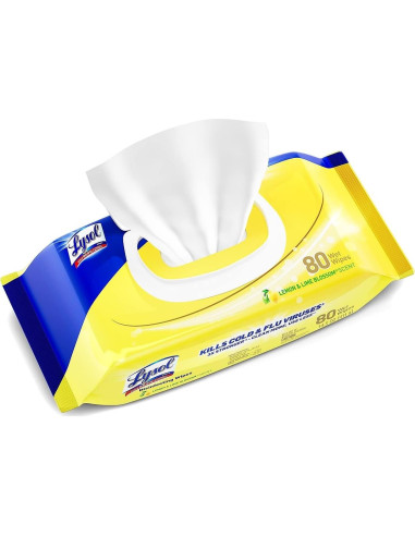 Toallitas Desinfectantes Lysol 80 Unidades Flor de Limón