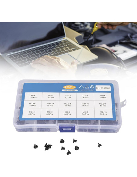Kit de Tornillos para Laptop NTSDD 450 Pcs M2 M2.5 M3 Kit de Tornillos para Laptop NTSDD 450 Pcs M2 M2.5 M3