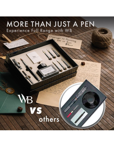 Conjunto de Pluma Caligráfica Wordsworth & Black - Cromo Negro
