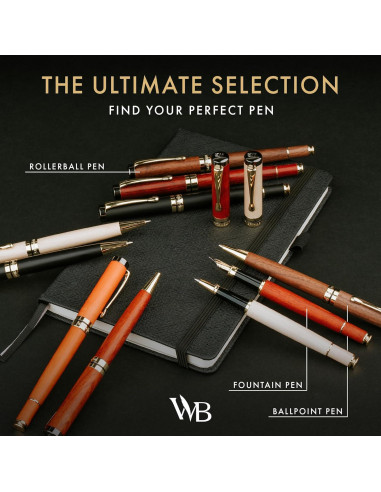 Bolígrafo de lujo Wordsworth & Black en bambú y madera negra
