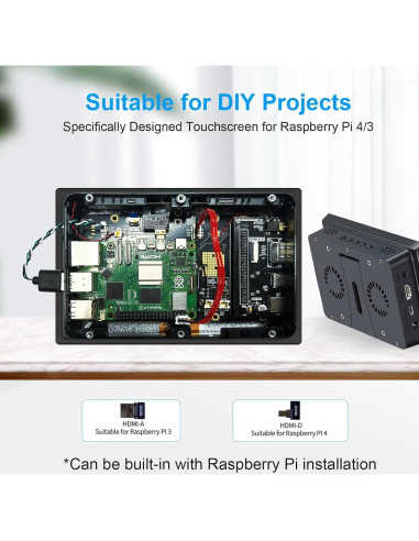 Pantalla Táctil 7" IPS 1024x600 para Raspberry Pi y Jetson Nano