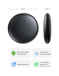 Etiqueta de Rastreo Inteligente Midlocater para Android, Negro 2