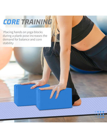 Bloques de Yoga Biguphate Pack de 2 EVA Antideslizantes 23x15x8cm Bloques de Yoga Biguphate Pack de 2 EVA Antideslizantes 23x15x8cm