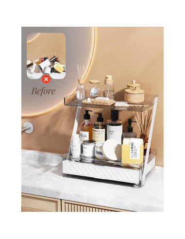 Organizador de Baño Neatora Acrílico Transparente 2 Niveles
