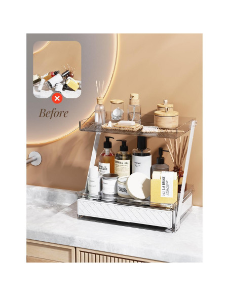 Organizador de Baño Neatora Acrílico Transparente 2 Niveles Organizador de Baño Neatora Acrílico Transparente 2 Niveles