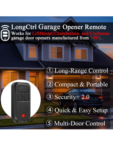Control Remoto Universal para Puertas de Garaje LongCtrl 890MAX