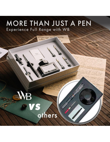 Conjunto de Regalo Pluma Fuente Wordsworth & Black - Cromo Negro