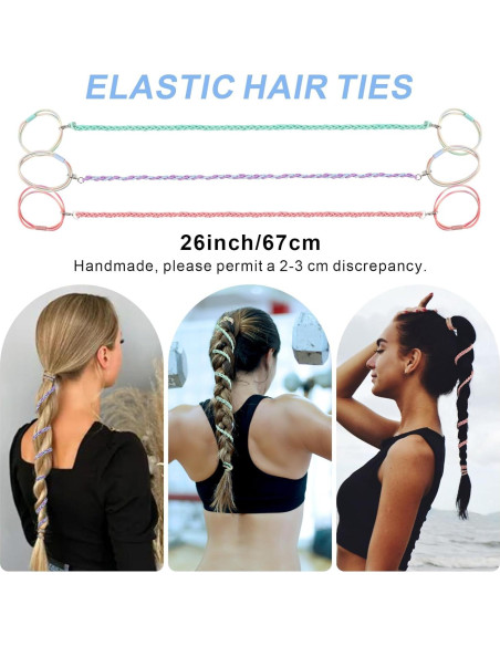 Tiras de Cabello Espiral FVOLREM 66 cm Multicolor - 3 Pcs Tiras de Cabello Espiral FVOLREM 66 cm Multicolor - 3 Pcs