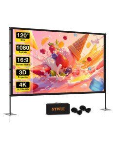 Pantalla de proyector portátil STWUI PS120 120" 16:9 4K HD