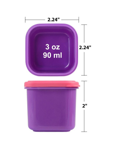 Contenedor de Aderezos Caperci 6 Piezas 90ml Apilables a Prueba de Fugas