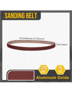 Cinta de Lijado 10 Pcs 10mm x 533mm 120 Grano CoCud 2