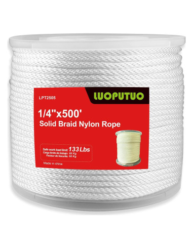 Cuerda de Nylon Trenzada LUOPUTUO 0.635cm 152.4m Alta Resistencia