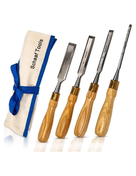Juego de Cinceles de Carpintería Schaaf 4 Piezas Acero CR-V Juego de Cinceles de Carpintería Schaaf 4 Piezas Acero CR-V
