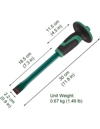 Cincel de Albañil Lestino 30 cm Acero Forjado Antideslizante