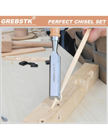 Juego de Cinceles y Limas GREBSTK - 9.5" y 12" - Acero Cr-V