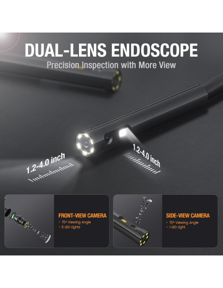 Cámara de Inspección Doble Lente Teslong NTS500B 5mm 1.52m Cámara de Inspección Doble Lente Teslong NTS500B 5mm 1.52m