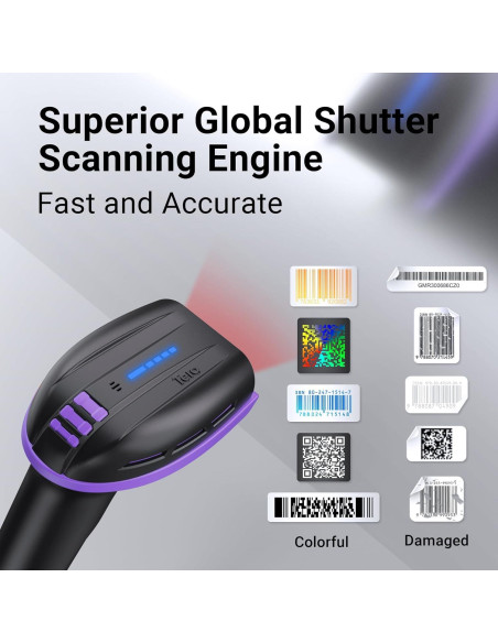 Escáner de Código de Barras Tera D6100 4400mAh Bluetooth USB Escáner de Código de Barras Tera D6100 4400mAh Bluetooth USB