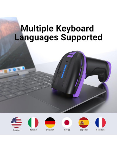 Escáner de Código de Barras Tera D6100 4400mAh Bluetooth USB