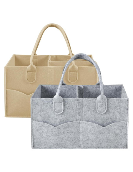 Organizador de Pañales PandaEar 2 Pack Portátil Gris/Marrón Organizador de Pañales PandaEar 2 Pack Portátil Gris/Marrón