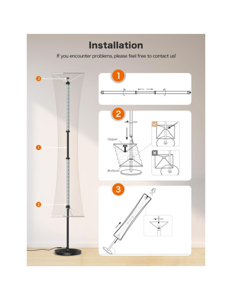 Lámpara de Pie LED BeaNet BNT-FLL03A 165cm RGB Control Remoto Lámpara de Pie LED BeaNet BNT-FLL03A 165cm RGB Control Remoto