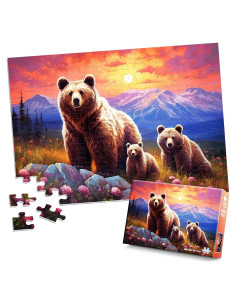 Rompecabezas de 100 Piezas Jeacirio Oso Marrón 38.1x26.9 cm