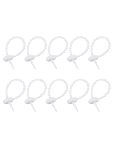 20 Piezas Correas de Silicona Reutilizables uxcell 10.16cm Blancas