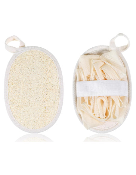 Esponja de Lufa Natural Jeffdad 2 Pcs Exfoliante Corporal Beige Esponja de Lufa Natural Jeffdad 2 Pcs Exfoliante Corporal Beige