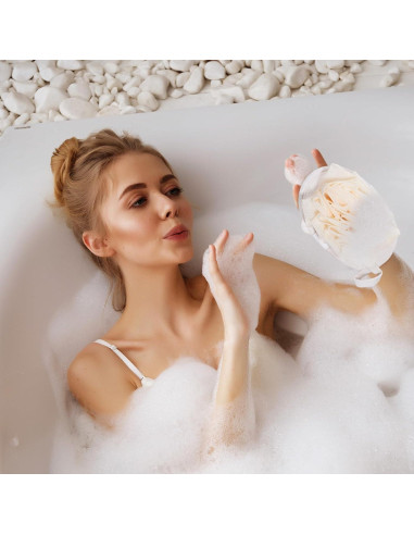 Esponja de Lufa Natural Jeffdad 2 Pcs Exfoliante Corporal Beige