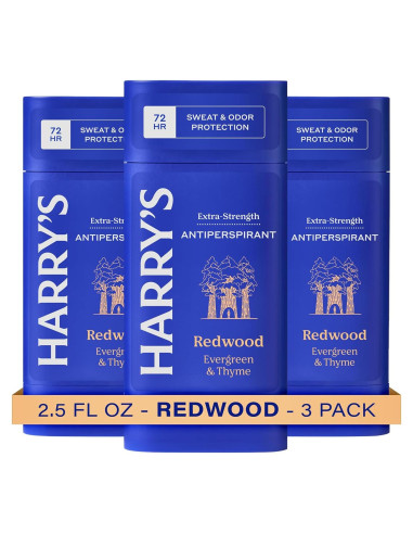 Desodorante Antitranspirante Extra Fuerte Harry's Redwood 3 Piezas