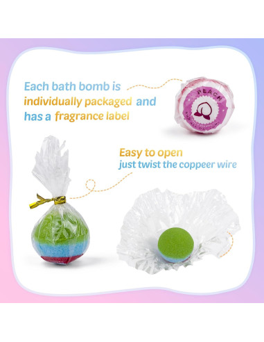 Set de 12 Bombas de Baño DOVIPE con Juguete Brillante