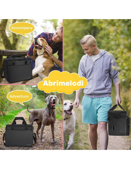 Bolsa de Viaje para Perros Abrimelodi con 2 Contenedores y Cuencos Bolsa de Viaje para Perros Abrimelodi con 2 Contenedores y Cuencos