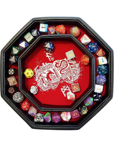 Bandeja de Dados Fantasydice Octagonal Rojo 22,86 cm Bandeja de Dados Fantasydice Octagonal Rojo 22,86 cm
