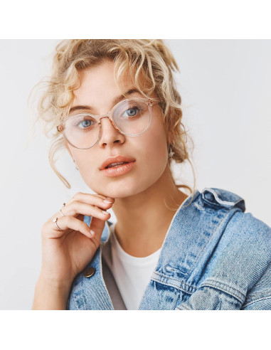 Gafas de Luz Azul Cyxus para Mujeres Redondas TR90 Rosa