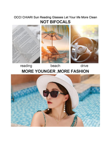 Gafas de Lectura Oversized OCCI CHIARI UV400 1.25x para Mujeres