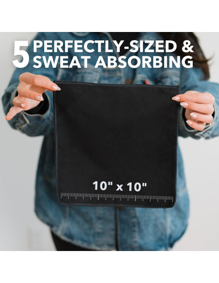 Pañuelos de Microfibra SweatBlock 25.4x25.4 cm 5 Pzs Negro Pañuelos de Microfibra SweatBlock 25.4x25.4 cm 5 Pzs Negro