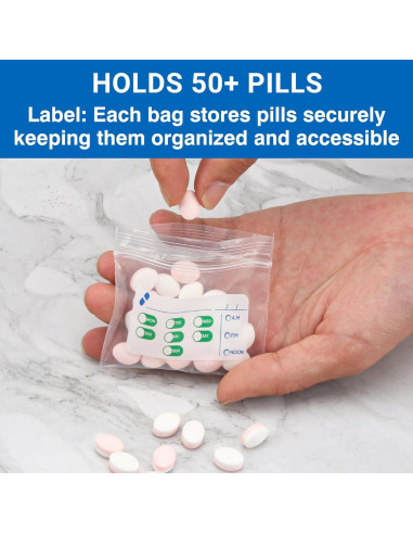 Bolsas para Pastillas 500 Unidades Pill Mill 7.62cm x 6.99cm