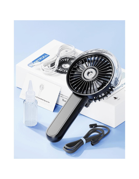 Ventilador de Nebulización Portátil SWEETFULL - 3 Velocidades, 30ml, Recargable USB Ventilador de Nebulización Portátil SWEETFULL - 3 Velocidades, 30ml, Recargable USB