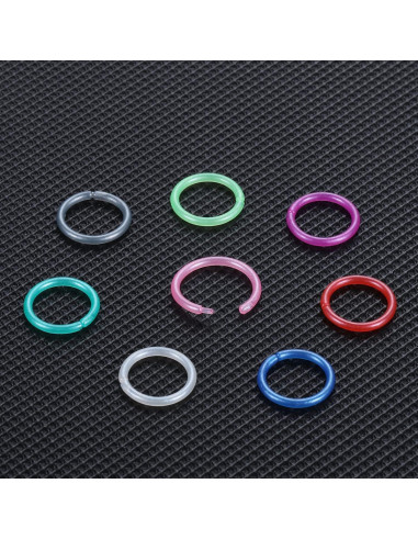 Aros de Nariz Retenedor Bioflex 16G 8Pcs Coloridos 8mm