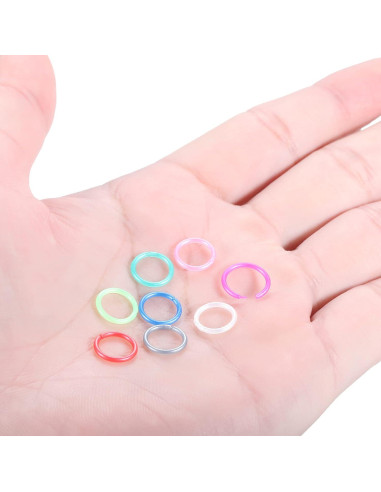 Aros de Nariz Retenedor Bioflex 16G 8Pcs Coloridos 8mm