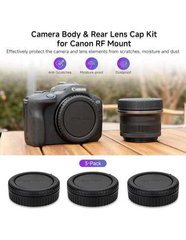 Tapa de lente y cuerpo para cámara Canon RF - 3 Piezas