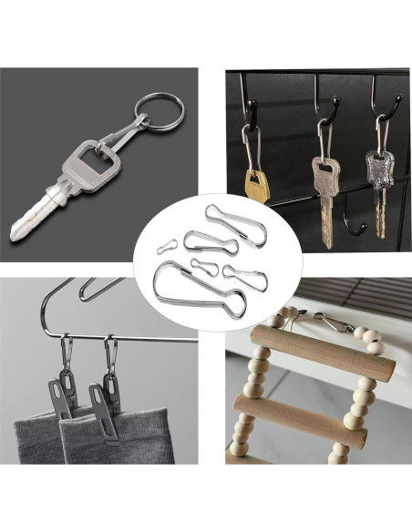 60 Ganchos de Resorte Acero Inoxidable Bytiyar 25mm Clips 60 Ganchos de Resorte Acero Inoxidable Bytiyar 25mm Clips