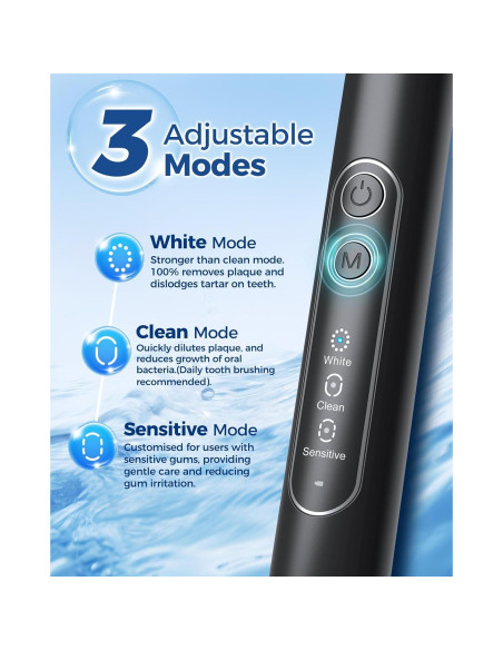 Cepillo de dientes eléctrico TEETHEORY con 8 cabezales y 3 modos Cepillo de dientes eléctrico TEETHEORY con 8 cabezales y 3 modos