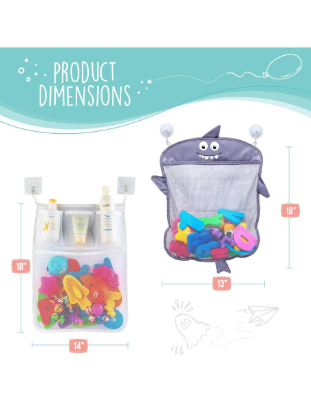 Organizador de Juguetes de Baño Comfylife Tiburón + Letras y Números Organizador de Juguetes de Baño Comfylife Tiburón + Letras y Números