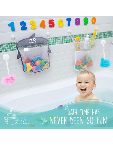 Organizador de Juguetes de Baño Comfylife Tiburón + Letras y Números