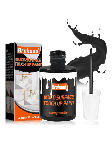 Pintura de Retoque Negra Semibrillante Brohood 30ml Multiusos Pintura de Retoque Negra Semibrillante Brohood 30ml Multiusos