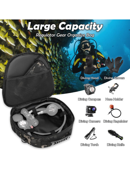 Bolsa de Regulador de Buceo SLINRKE Camuflaje 4 Compartimentos Bolsa de Regulador de Buceo SLINRKE Camuflaje 4 Compartimentos