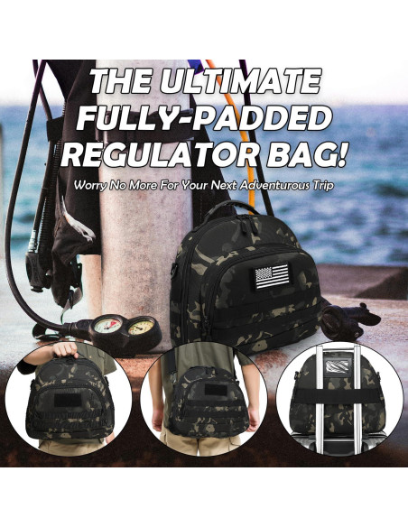 Bolsa de Regulador de Buceo SLINRKE Camuflaje 4 Compartimentos Bolsa de Regulador de Buceo SLINRKE Camuflaje 4 Compartimentos